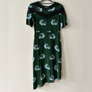 Maje floral asymmetrical midi dress